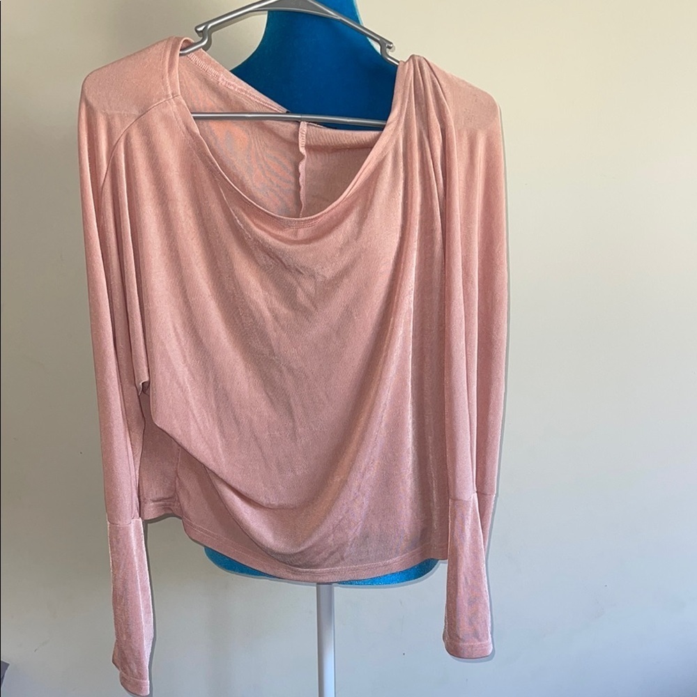 SHEIN Soft Pink Drape Blouse